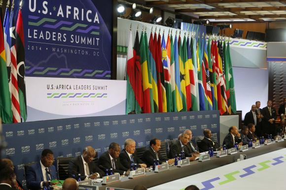 President Obama delivers opening remarks to more than 50 fifty leaders gathered for the U.S.-Africa Leaders Summit Session One on 'Investing in Africa's Future,' at the U.S. State Department in Washington