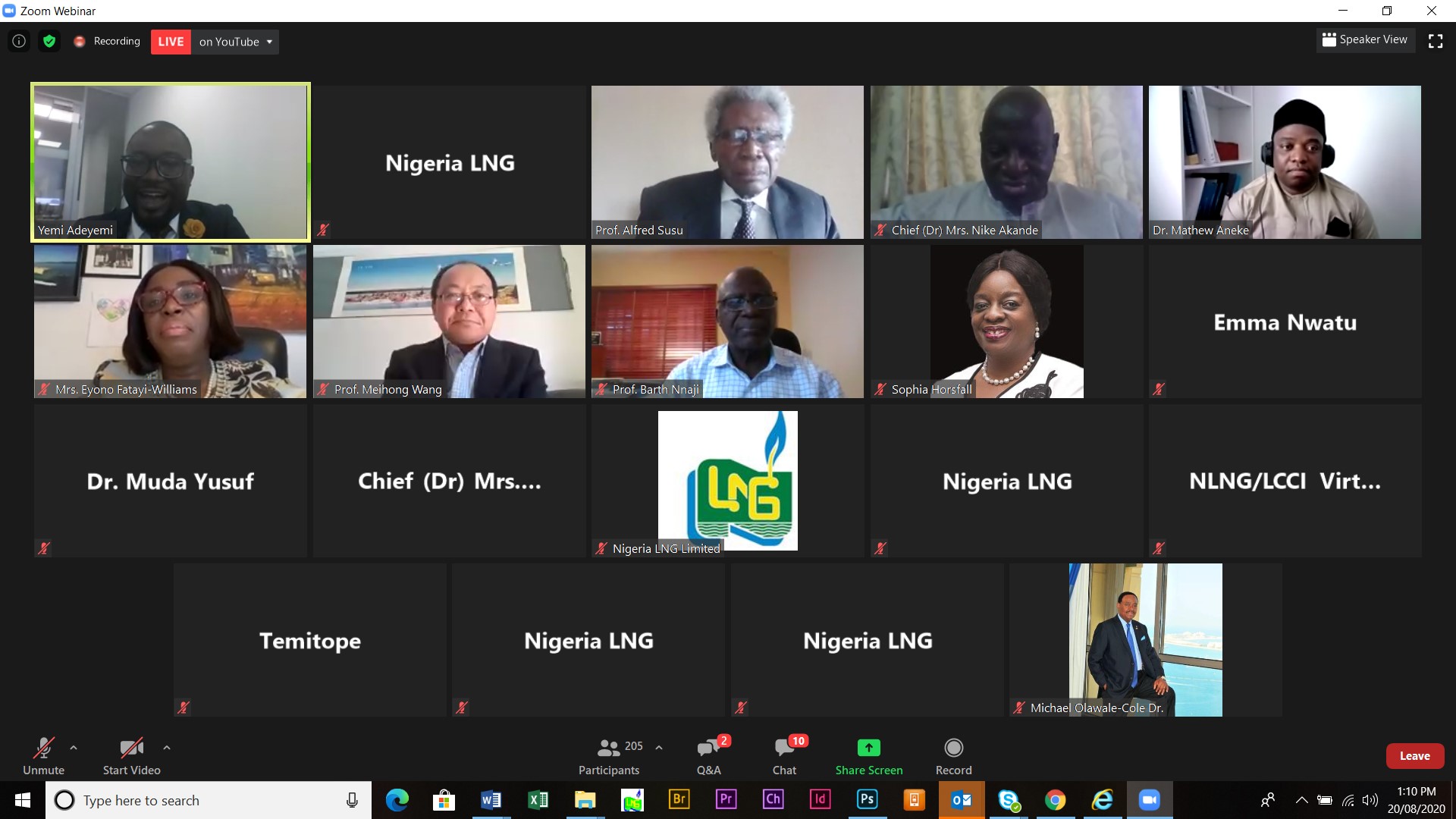 A webinar presentation of the winning work of NLNG-sponsored The Nigeria Prize for Science for 2019 at the annual NLNG-LCCI Business Interactive Forum. The winners, Professor Meihong Wang and Dr Mathew Aneke, presented their work on Carbon Capture, Carbon Utilization, Biomass Gasification and Energy Storage for Power Generation.
