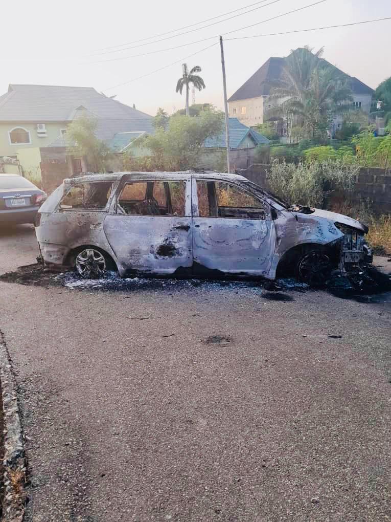 Aftermath of the attack at the INEC Commissioner's Residence