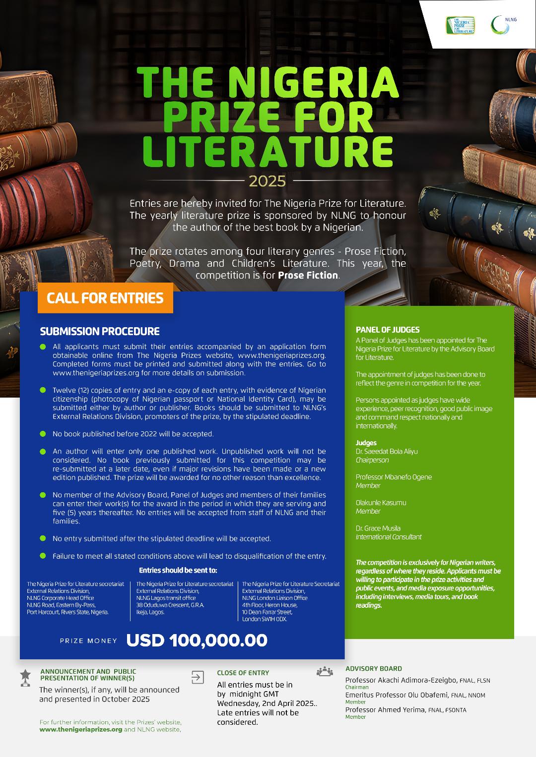 Nigeria Prizes Spotlight AI, Digital Innovation, and Prose Fiction for 2025 Edition